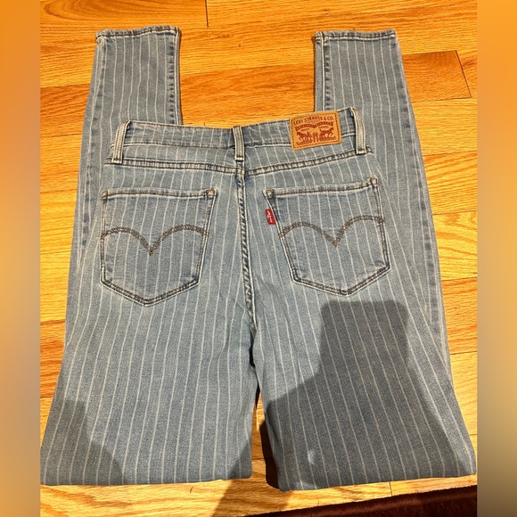 Levi’s denim skinny jeans women high waisted 721 sapphire stripe 26x30 - Picture 7 of 12